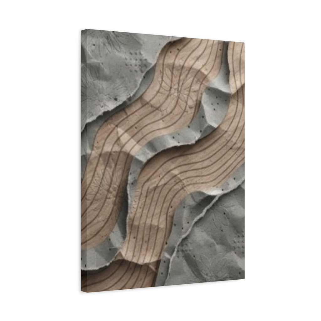 Abstract Textured Waves Matte Canvas Wall Art, Stretched 1.25"