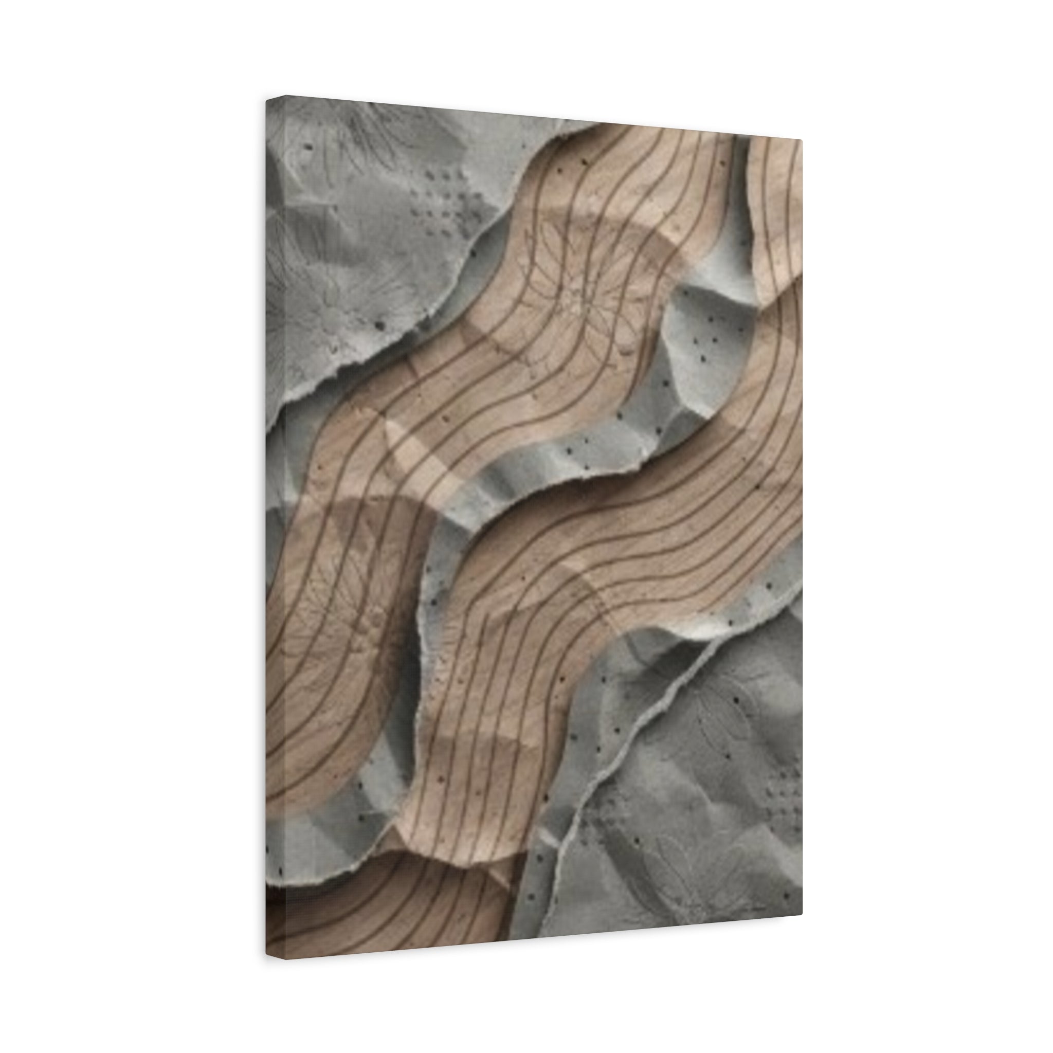 Abstract Textured Waves Matte Canvas Wall Art, Stretched 1.25"