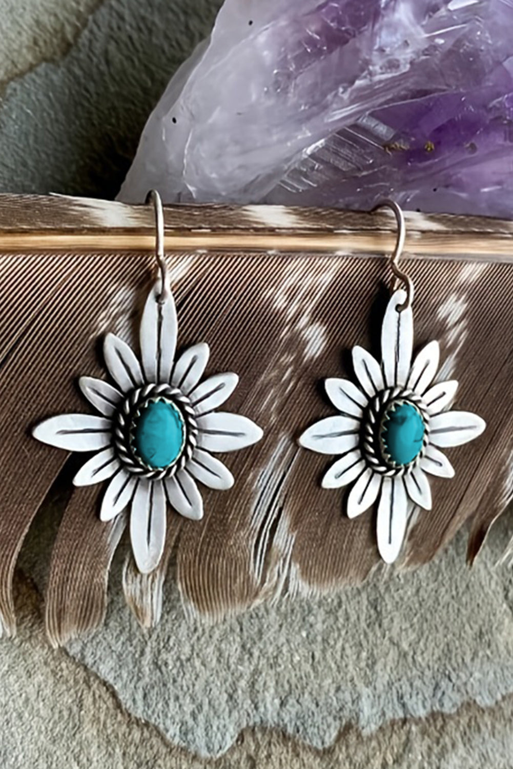 Kahlani Flower Shape Hook Earrings
