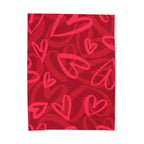 Plush Blanket — Red Heart Doodle Velveteen Throw (Valentine’s Day Gift)