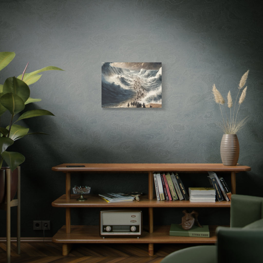 Biblical Exodus Wall Canvas — Parting of the Red Sea Matte Stretched Canvas