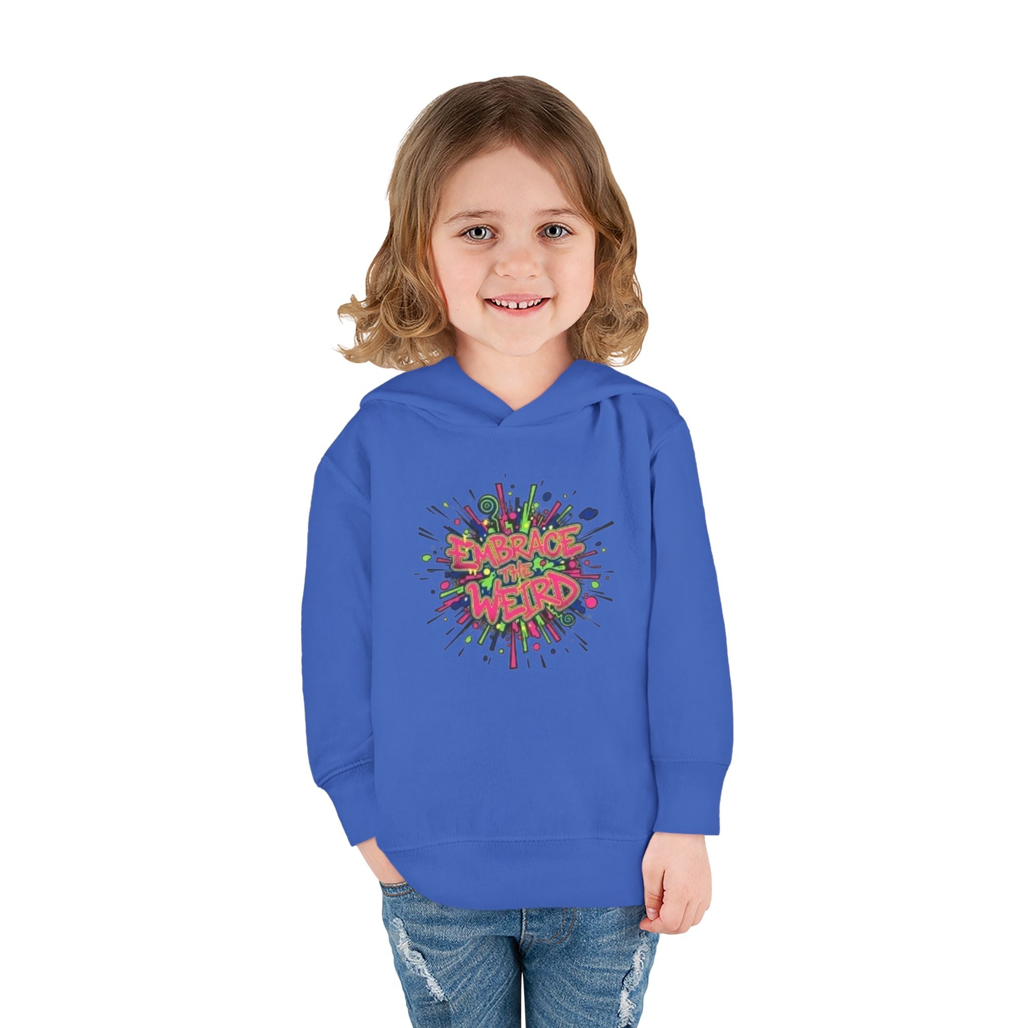 Toddler Hoodie — 'Dance Like a Weird' Colorful Graffiti Pullover