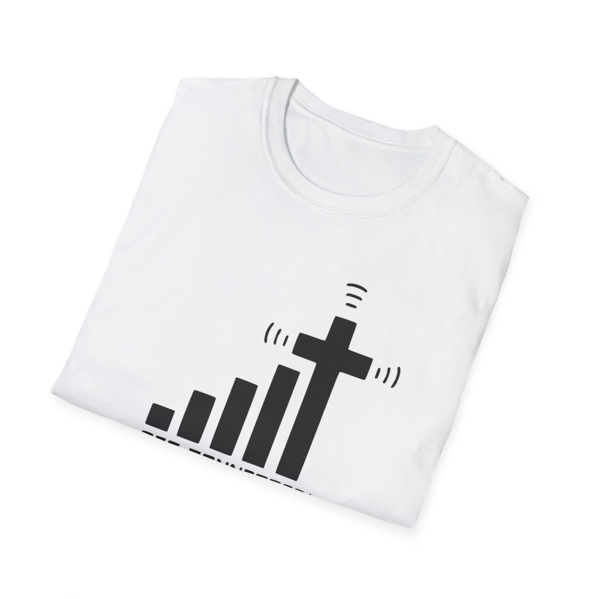 T-Shirt — "Get Connected" Signal Bars Cross Graphic