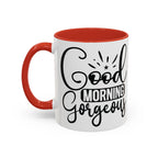 Good Morning Gorgeous Accent Coffee Mug – 11/15oz Pink Interior