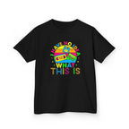 Kids T-Shirt — "I Have No Idea What This Is" Colorful Retro Toy Graphic