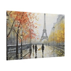 Paris Eiffel Tower Autumn Street Matte Canvas Wall Art, Stretched 1.25"