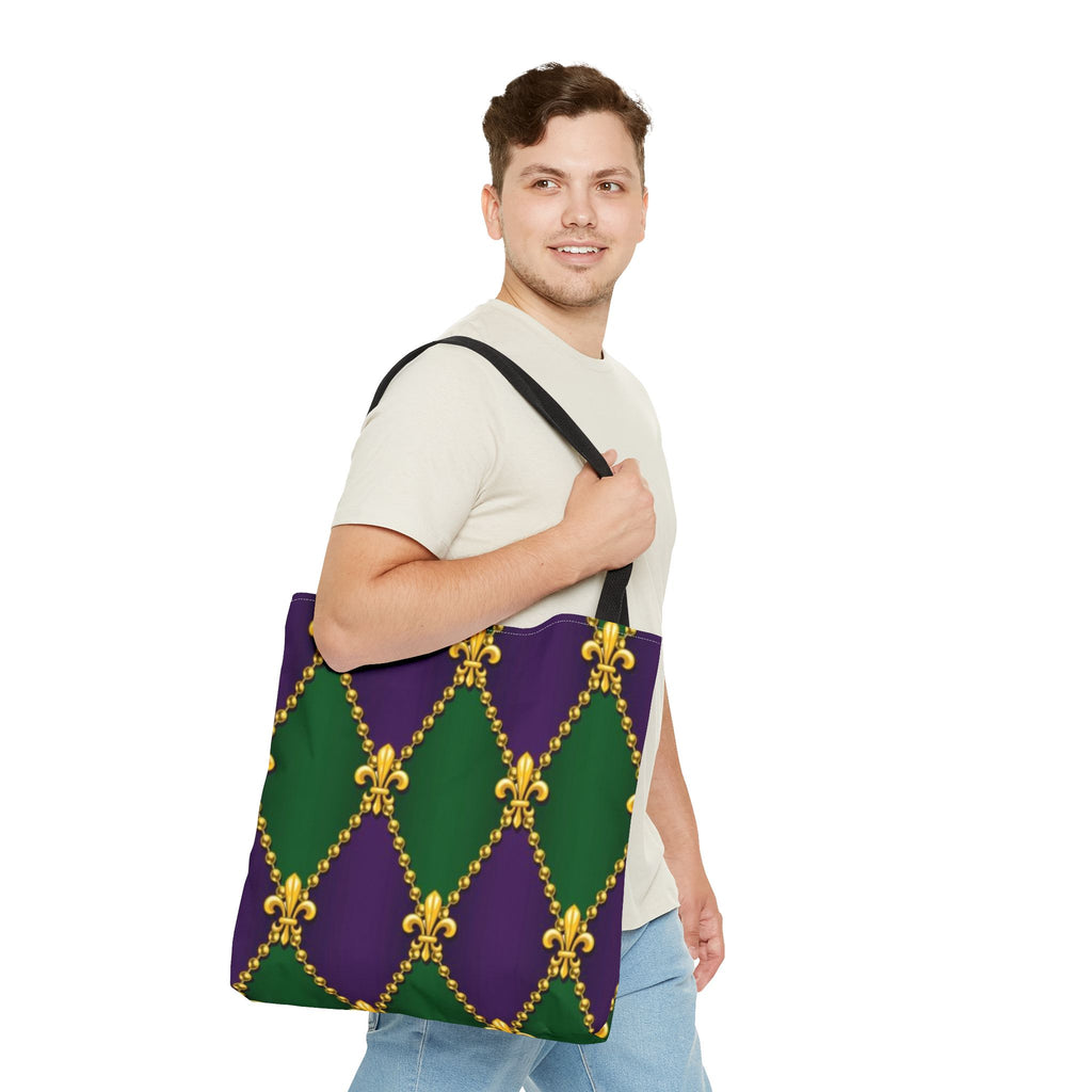 Mardi Gras Fleur-de-Lis Diamond Tote