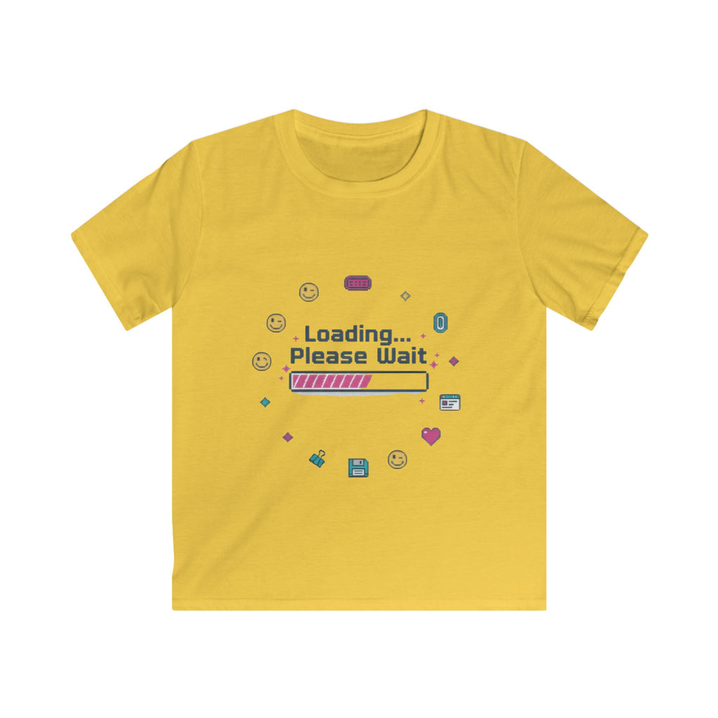 Kids Tee — "Loading... Please Wait" Cute Gamer Progress Bar Shirt