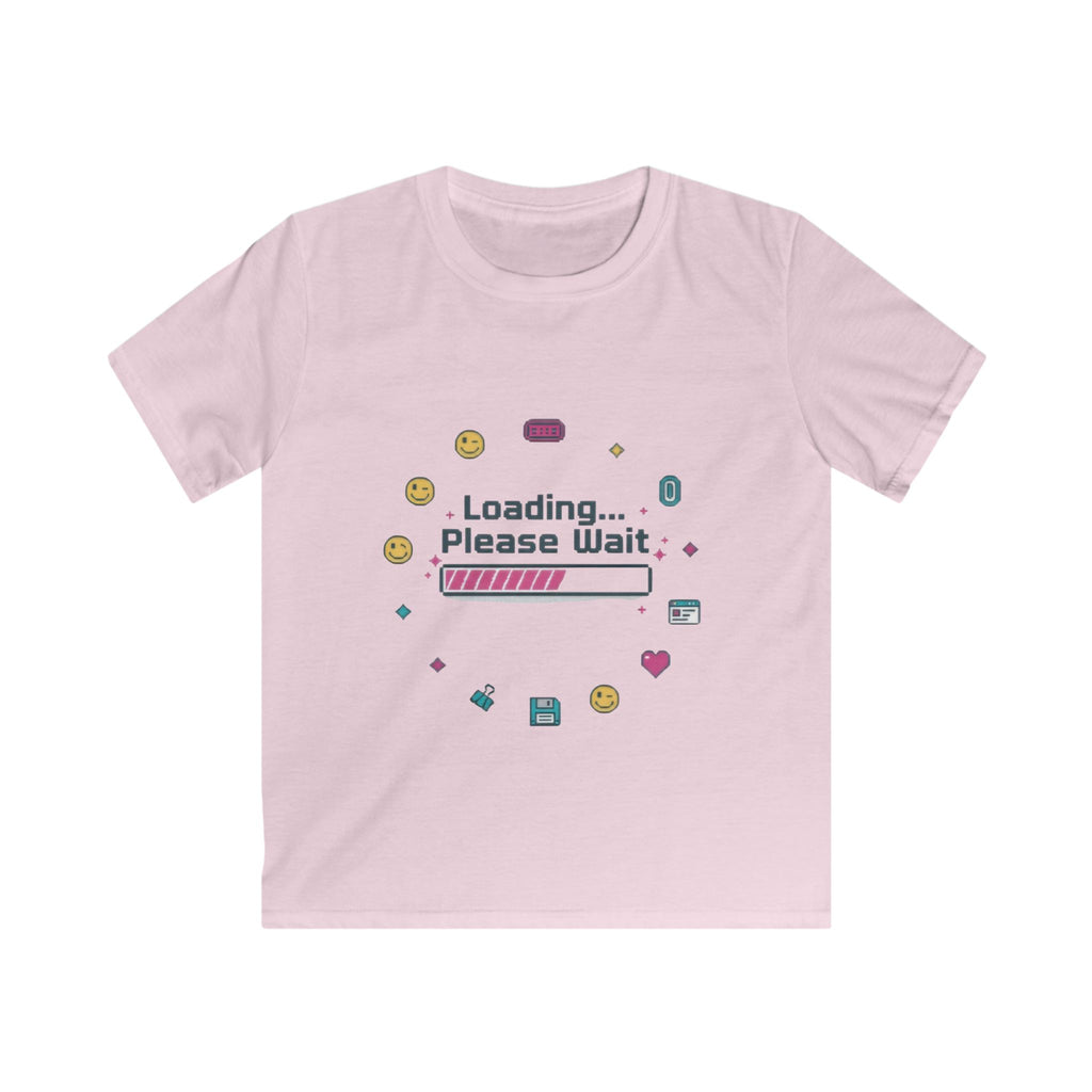 Kids Tee — "Loading... Please Wait" Cute Gamer Progress Bar Shirt