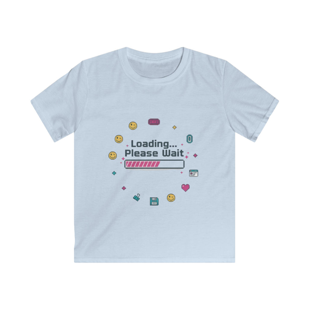 Kids Tee — "Loading... Please Wait" Cute Gamer Progress Bar Shirt
