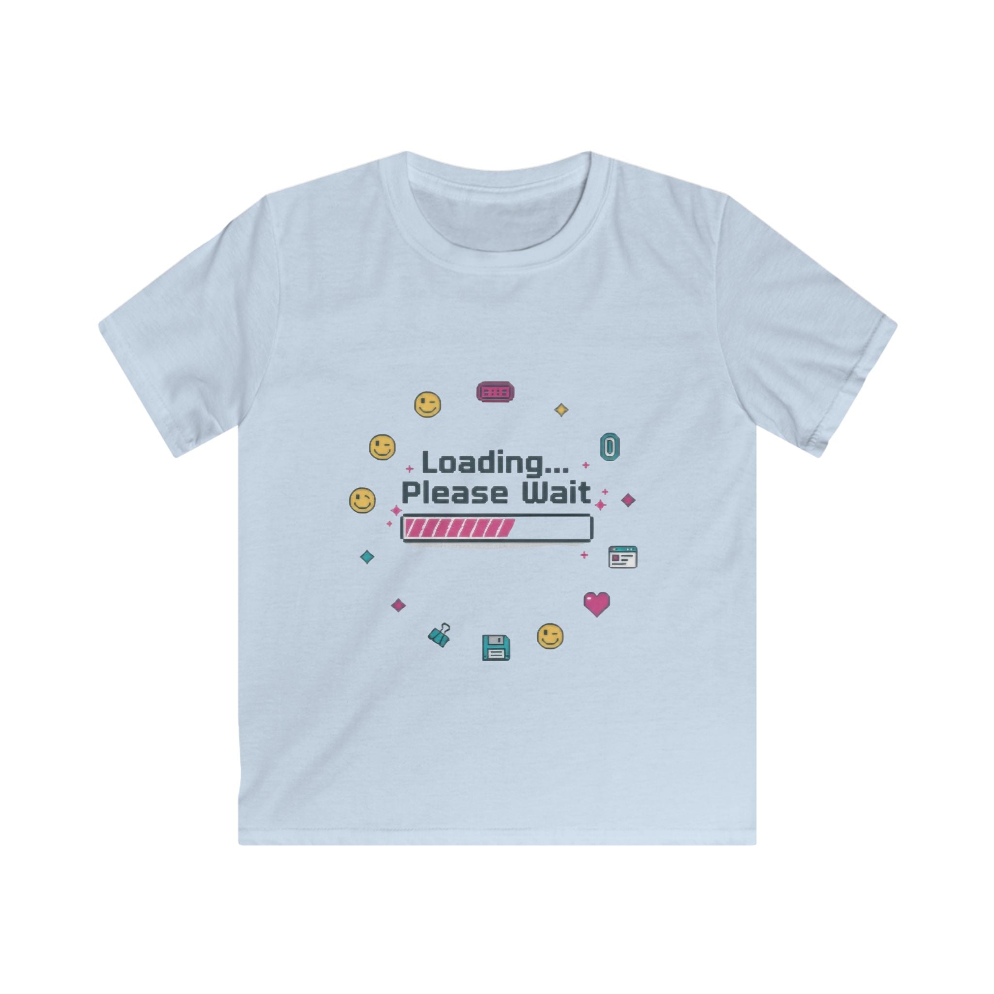 Kids Tee — "Loading... Please Wait" Cute Gamer Progress Bar Shirt