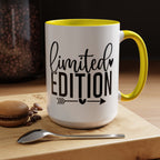 Limited Edition Accent Coffee Mug — Pink Interior, 'Limited Edition' Graphic (11/15oz)