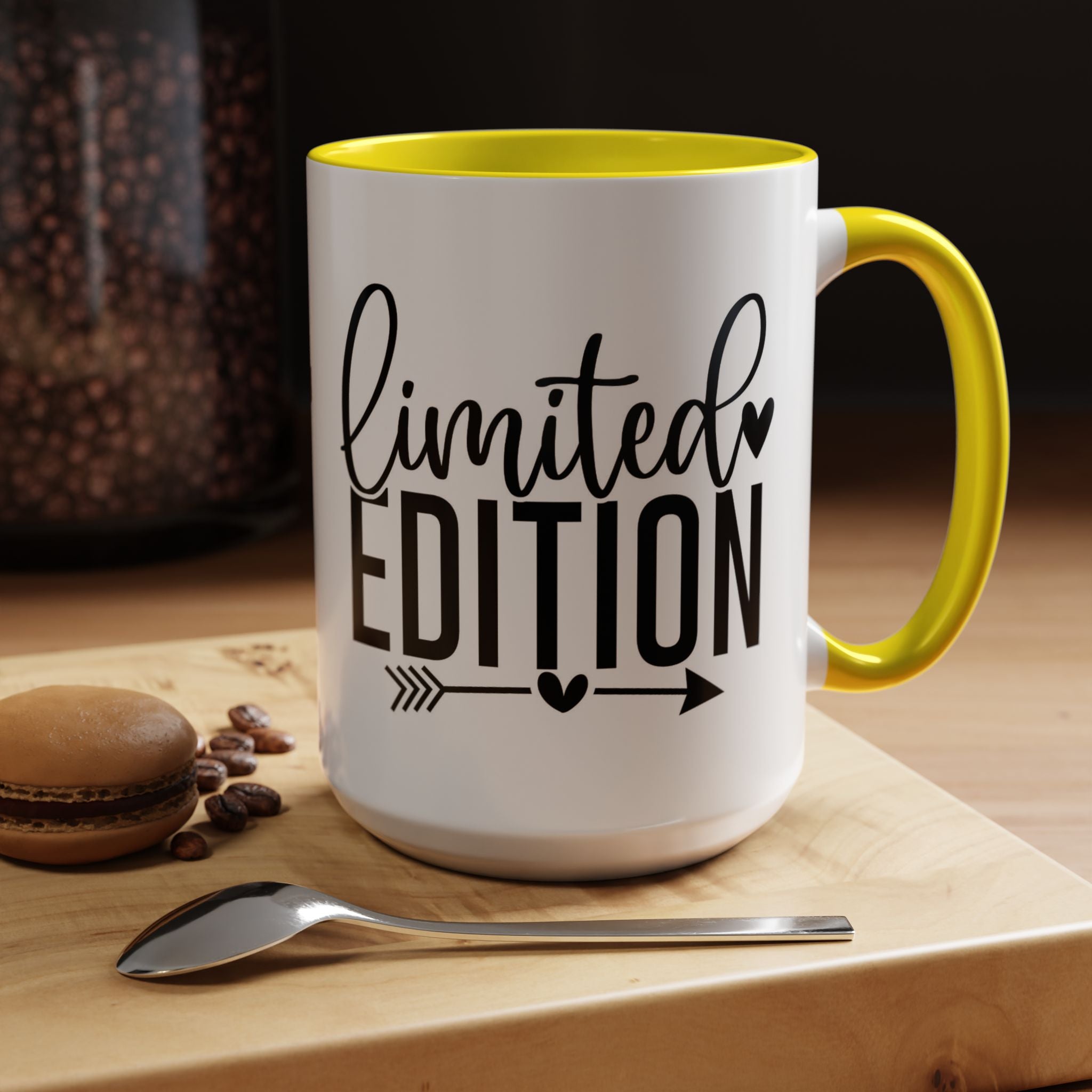 Limited Edition Accent Coffee Mug — Pink Interior, 'Limited Edition' Graphic (11/15oz)