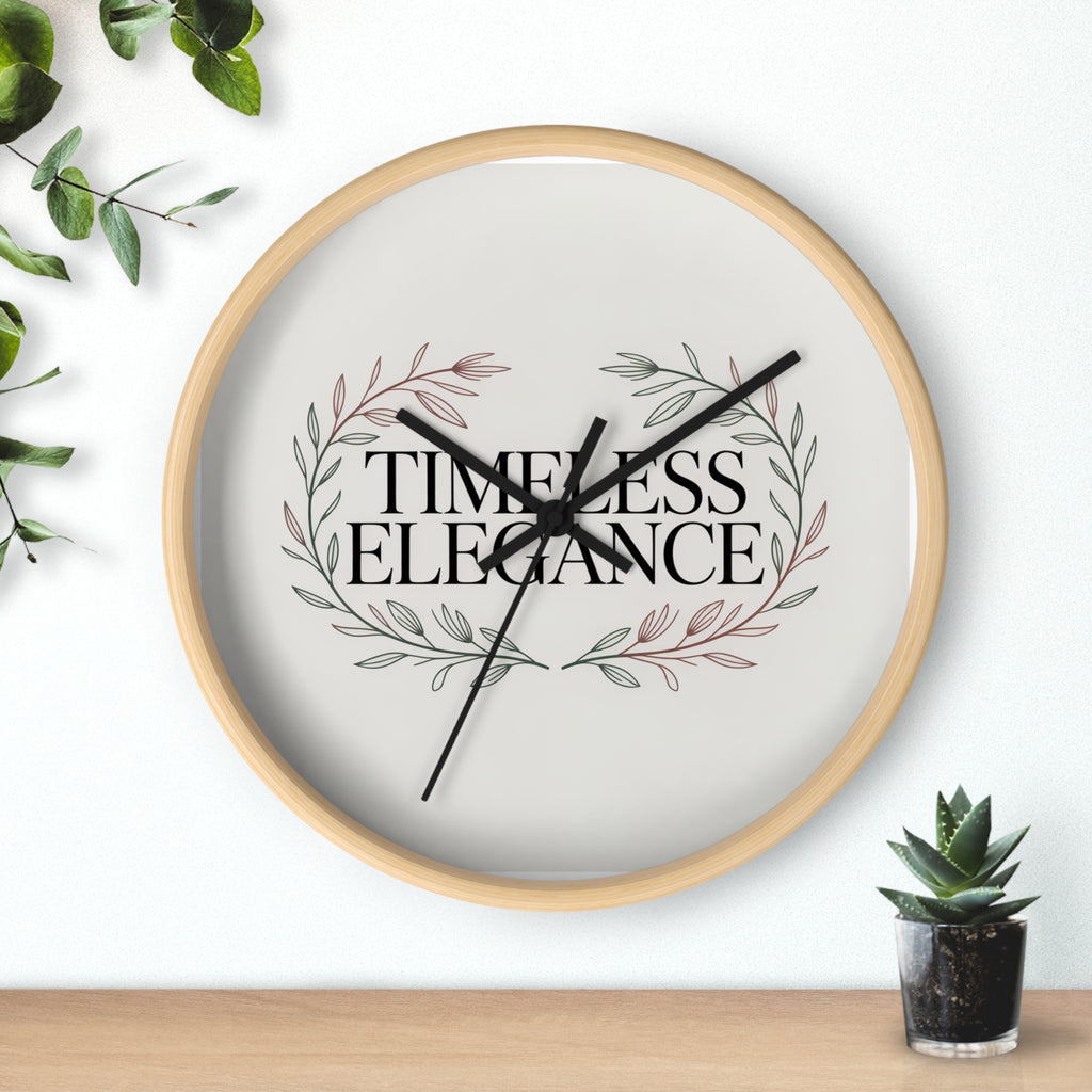 Timeless Elegance Wall Clock — Botanical Wreath Decorative Clock