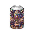 Fleur-de-Lis Can Cooler – Jewel-Tone Mardi Gras Beverage Koozie