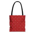 Valentine Red Diamond Heart Tote Bag — All-Over Print Canvas Shopper