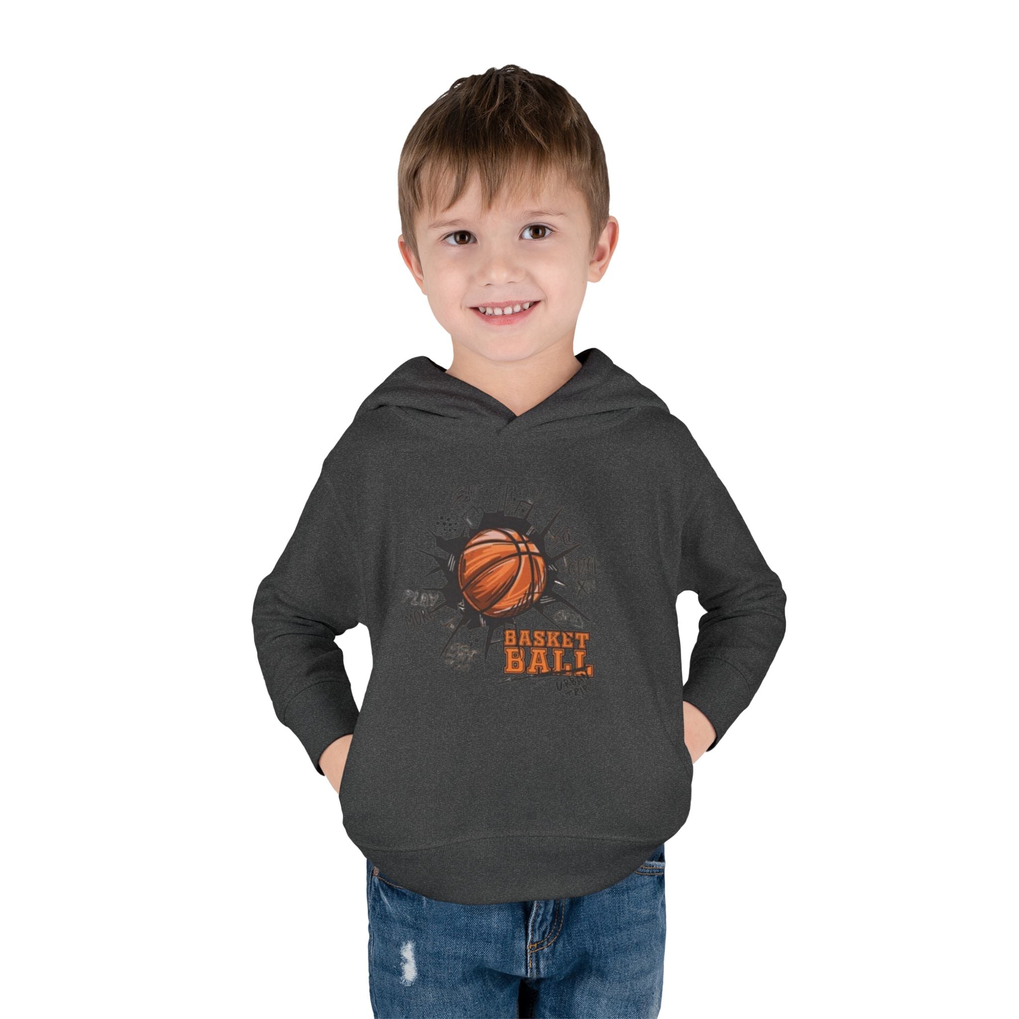 Toddler Basketball Hoodie – 'Ball' Graphic Pullover for Kids