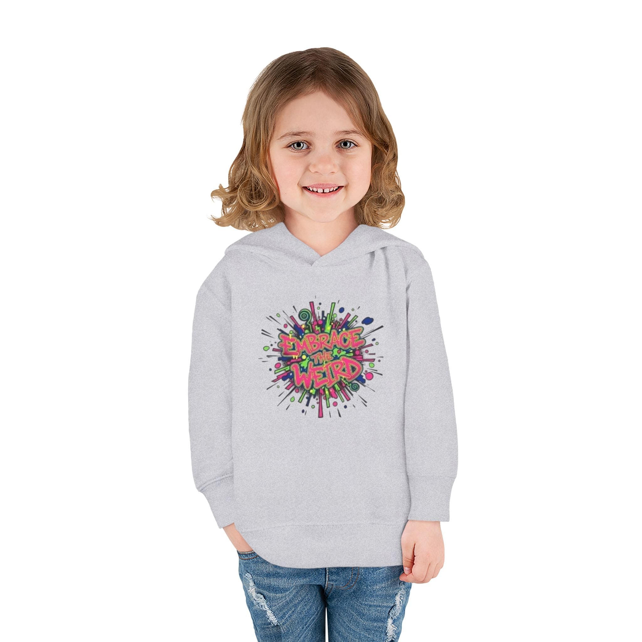 Toddler Hoodie — 'Dance Like a Weird' Colorful Graffiti Pullover