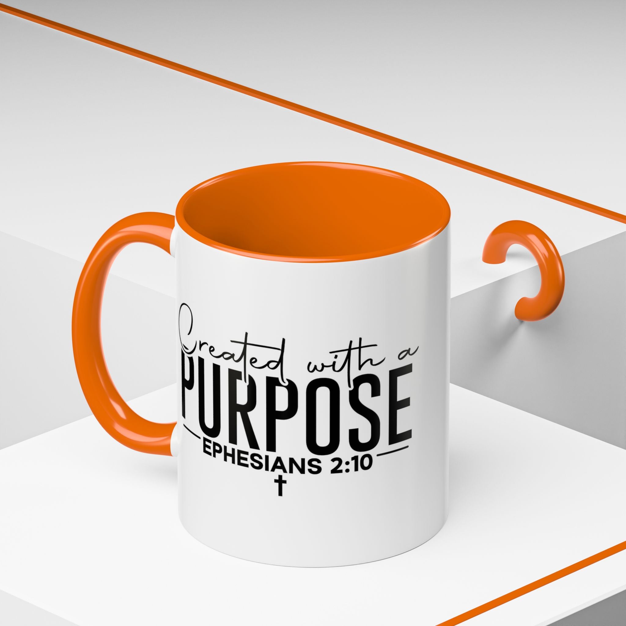 Created with a Purpose Ceramic Mug — Inspirational Ephesians 2:10 Coffee Cup