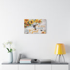 Be Still & Know I Am God Canvas Wall Art — Sunflowers & Hummingbird Psalm 46:10