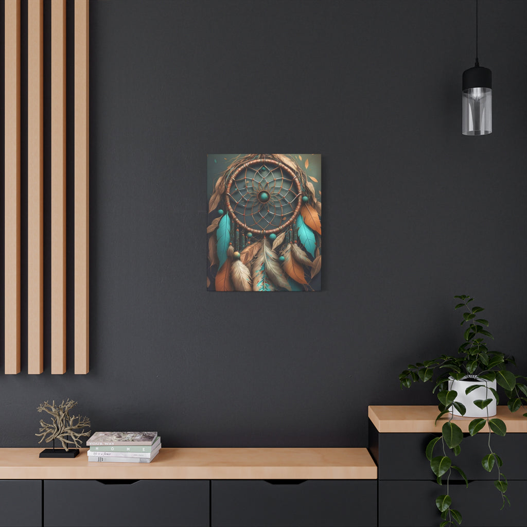 Dreamcatcher Wall Canvas – Boho Feather Art Print