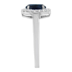 10K White Gold 1/5 Cttw Round Diamond and Prong Set 7MM Gemstone Halo Cocktail Ring (H-I Color, I1-I2 Clarity)-4