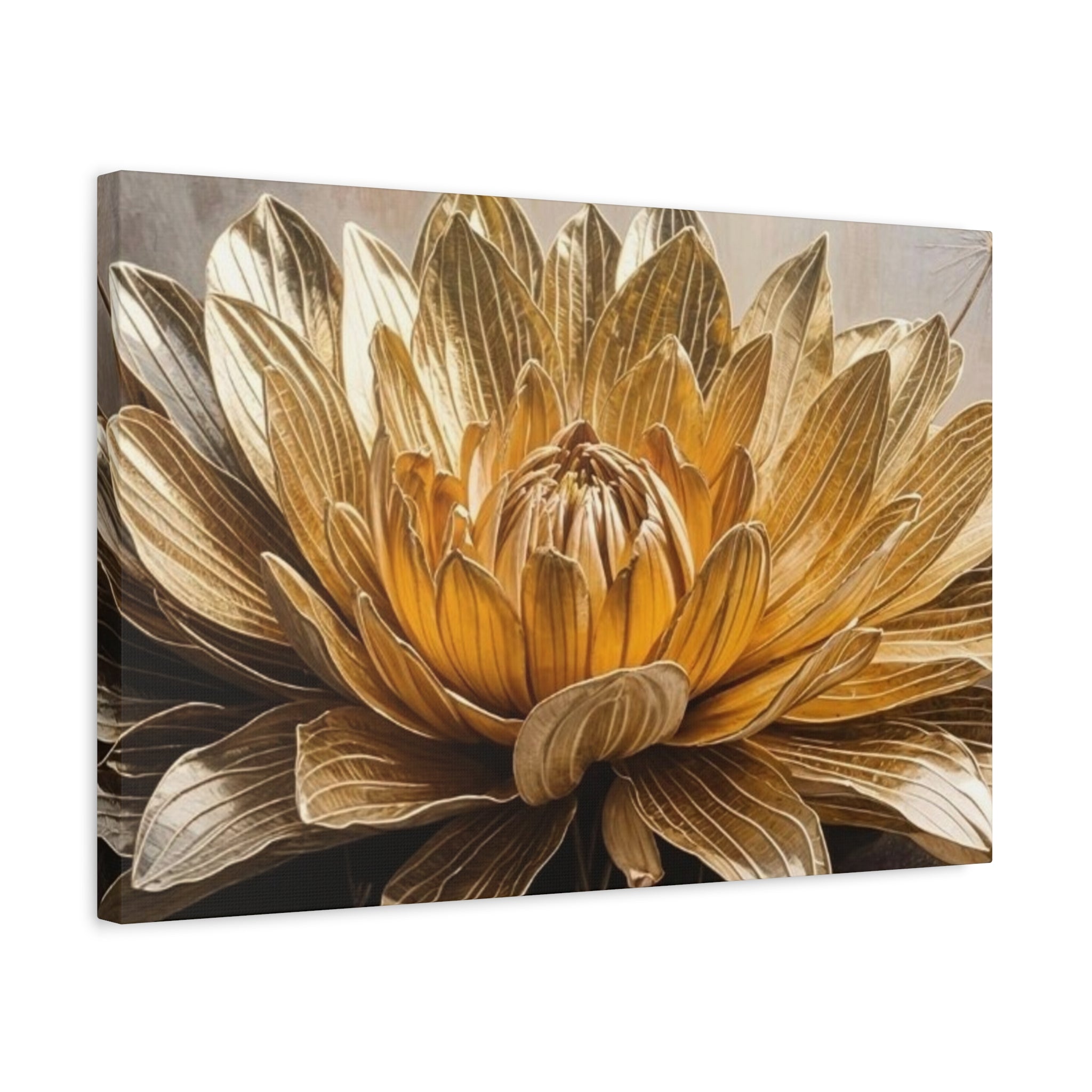 Golden Dahlia Matte Canvas Wall Art — Stretched 1.25"