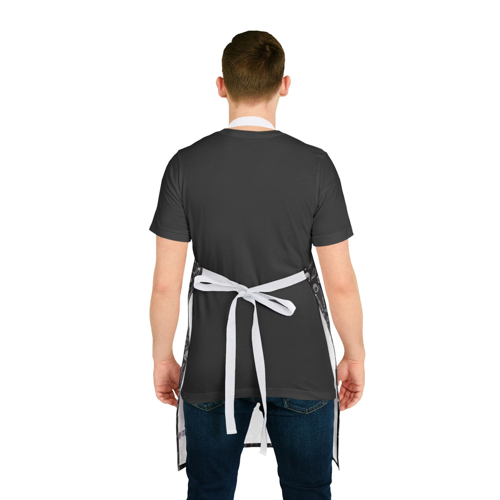 Chalkboard Kitchen Apron — Cooking Utensils Pattern
