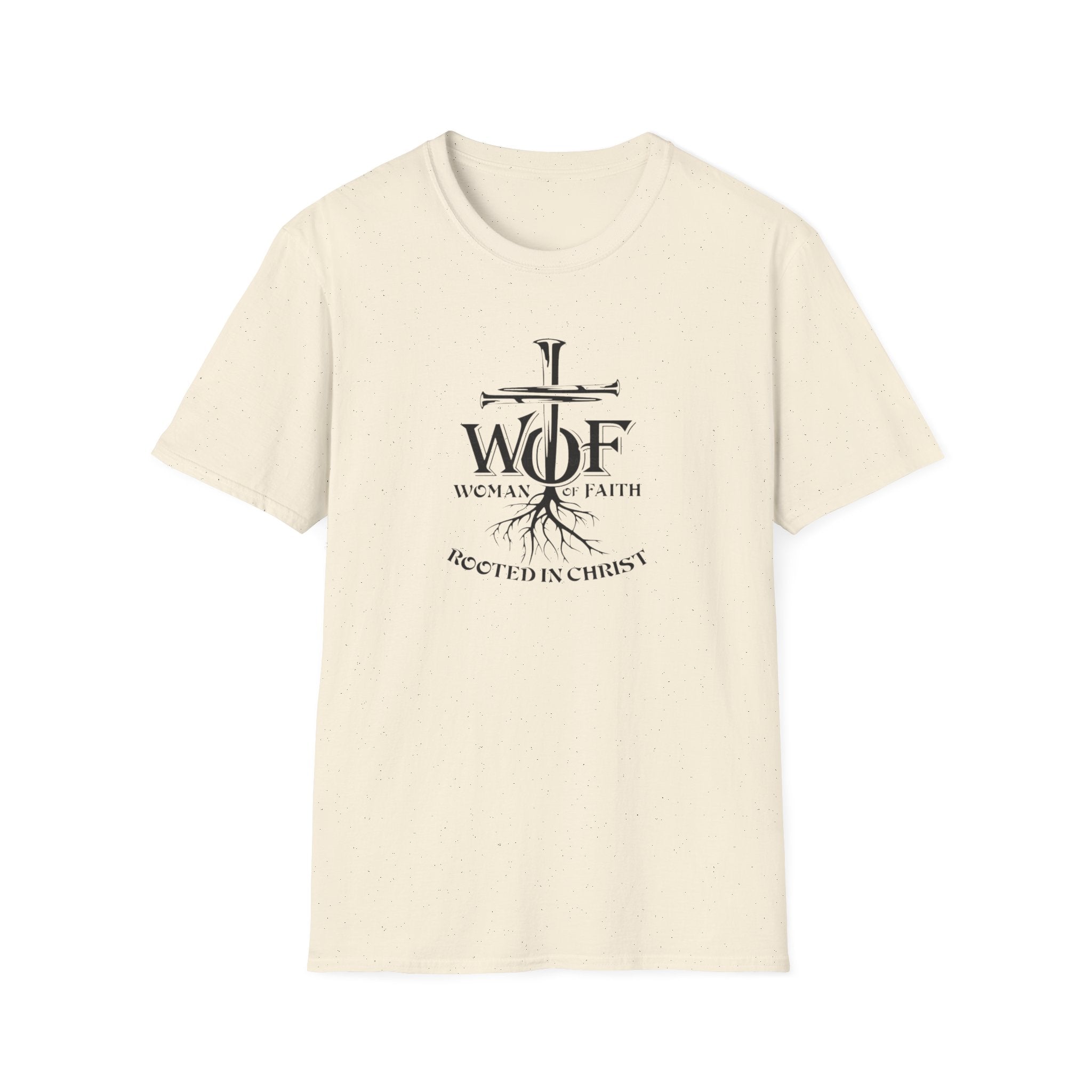 Faith T-Shirt - "WOF Woman of Faith Rooted in Christ" Christian Tee