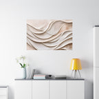 Neutral Abstract Wave Texture Matte Canvas Wall Art