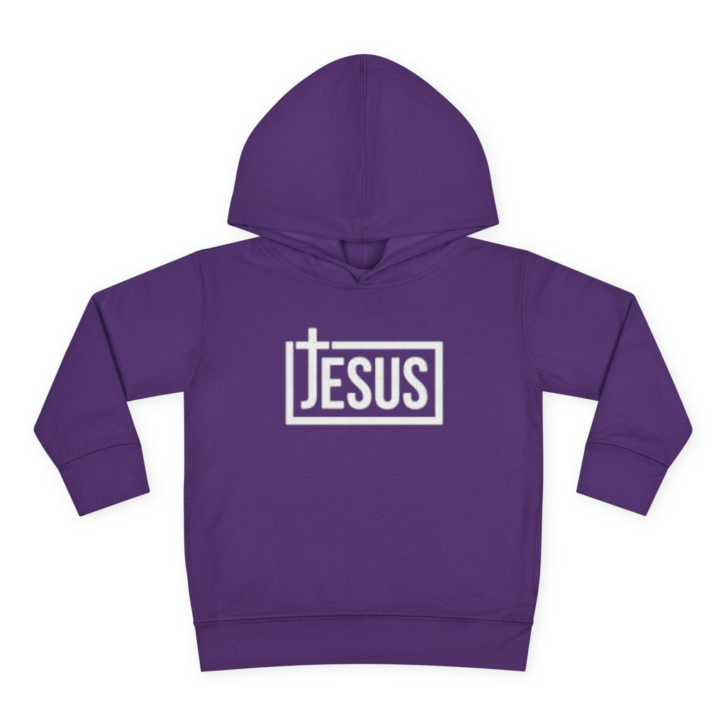 Toddler Jesus Hoodie – Kids Faith Pullover Fleece with 'JESUS' Box Logo