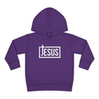 Toddler Jesus Hoodie – Kids Faith Pullover Fleece with 'JESUS' Box Logo