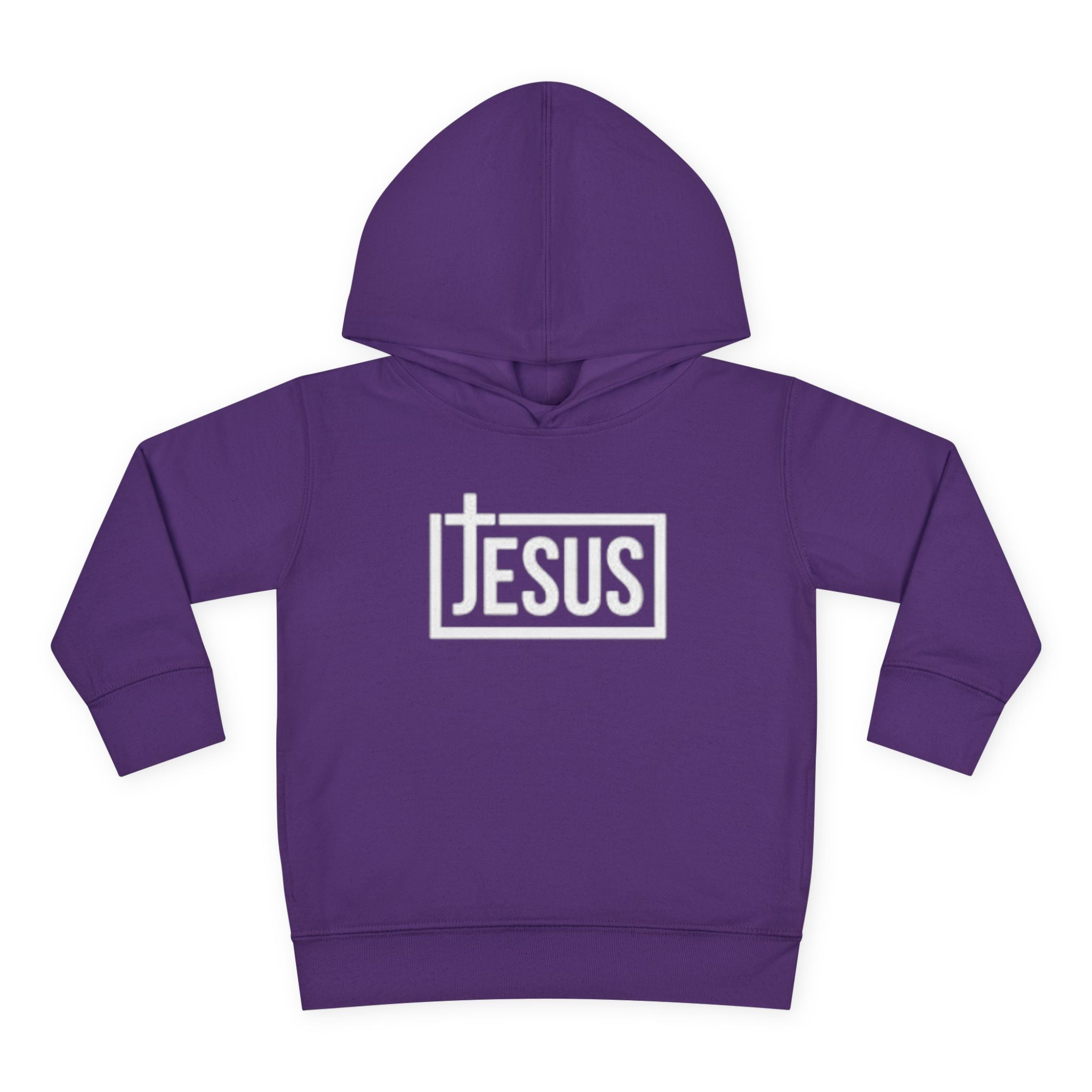 Toddler Jesus Hoodie – Kids Faith Pullover Fleece with 'JESUS' Box Logo
