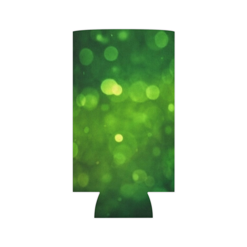 Green Bokeh Can Cooler – Insulated Beverage Koozie