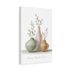 Home Sweet Home Canvas Wall Art — Pastel Vases Still Life Matte Stretched Canvas