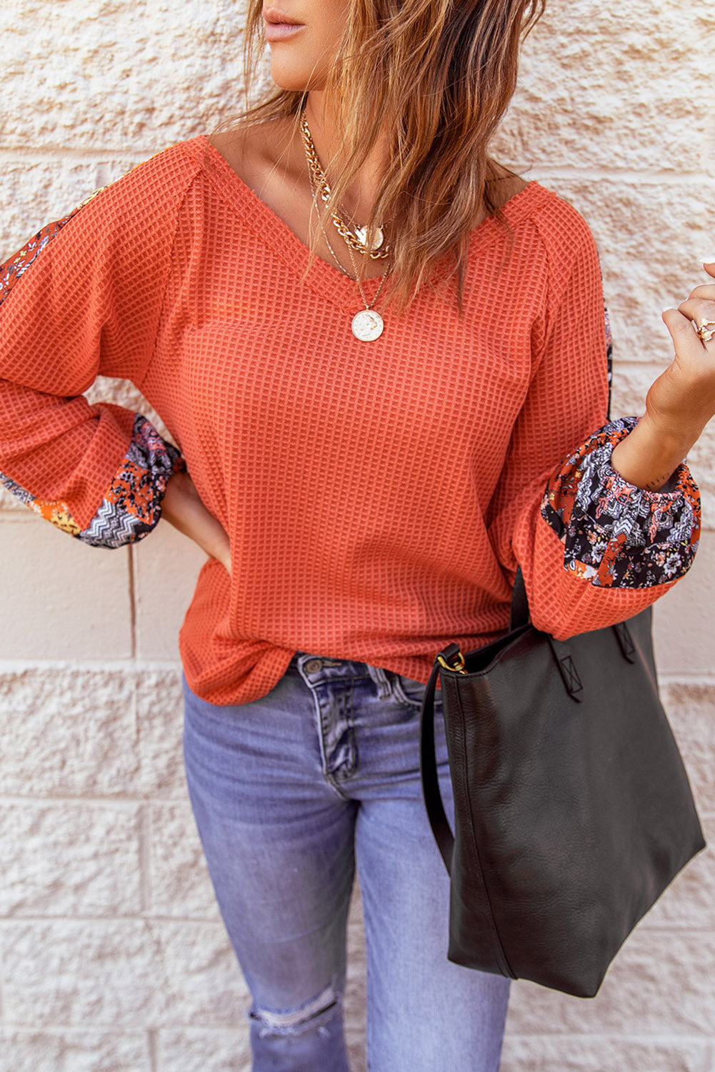 Knitted Floral Long Sleeve