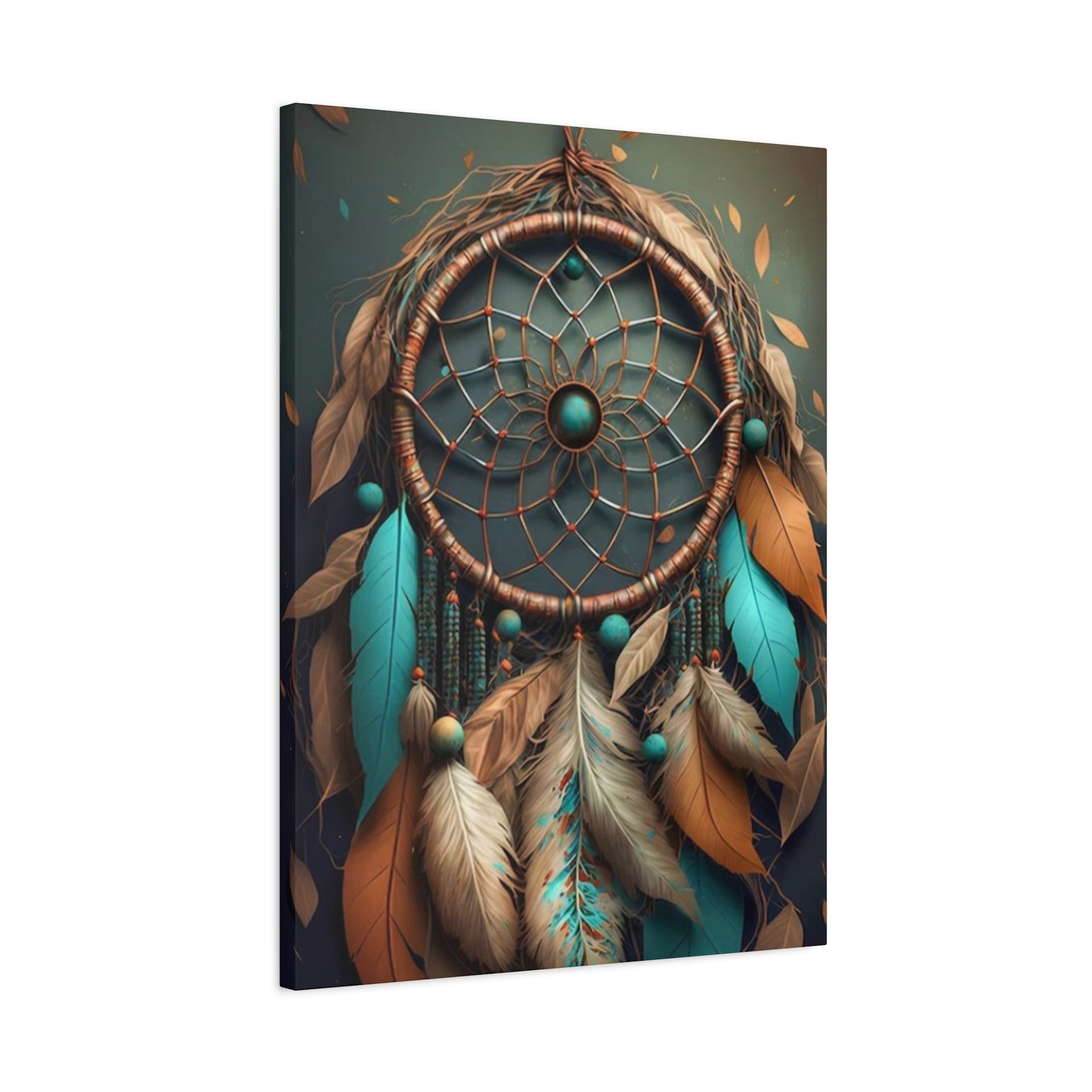 Dreamcatcher Wall Canvas – Boho Feather Art Print