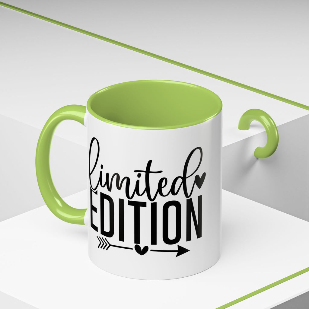 Limited Edition Accent Coffee Mug — Pink Interior, 'Limited Edition' Graphic (11/15oz)