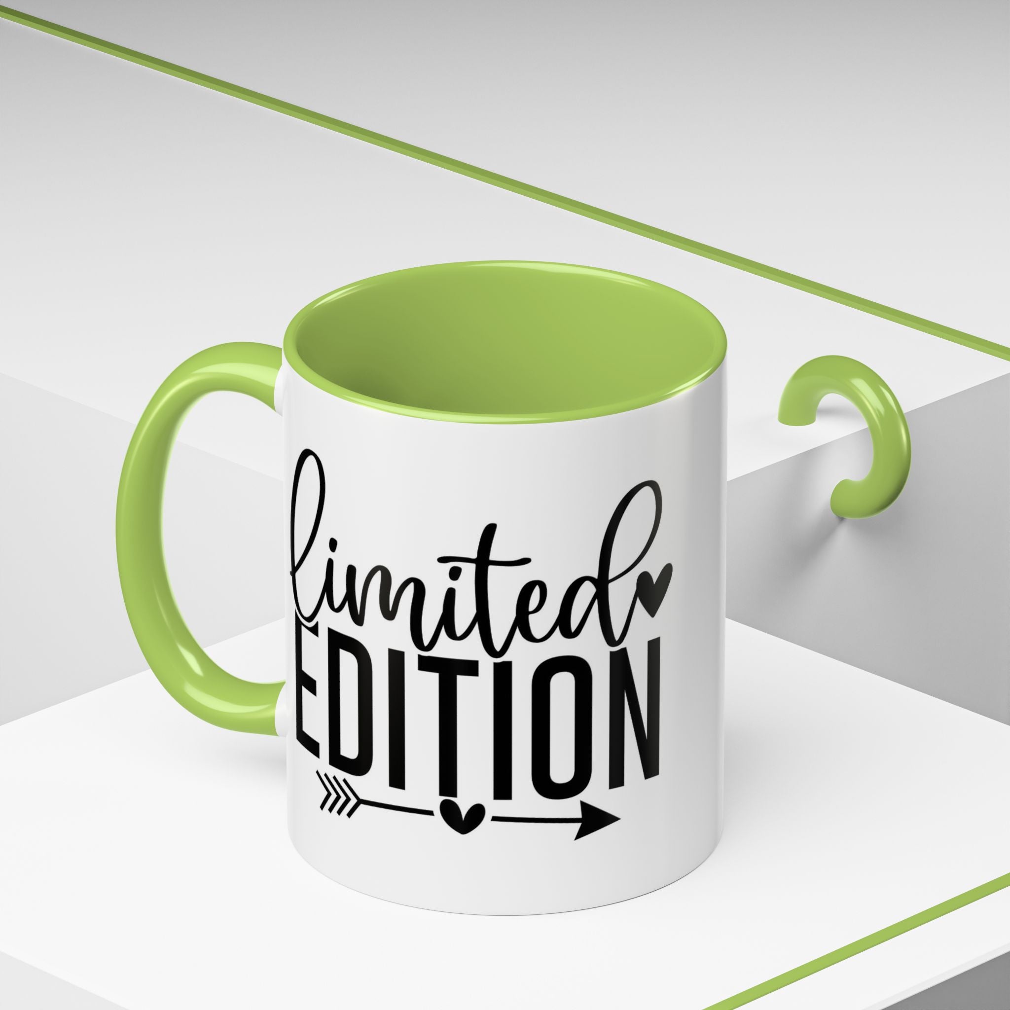 Limited Edition Accent Coffee Mug — Pink Interior, 'Limited Edition' Graphic (11/15oz)
