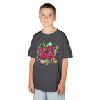 Kids T‑Shirt — "Just Vibes" Neon Graffiti Graphic Tee for Playful, Trendy Kids