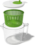 Mini Salad Spinner and Dryer With Measuring Cup Bowl, Best Rated Lettuce Spinners Single Serve, Collander with Spinner, Vegetable Washing Basket