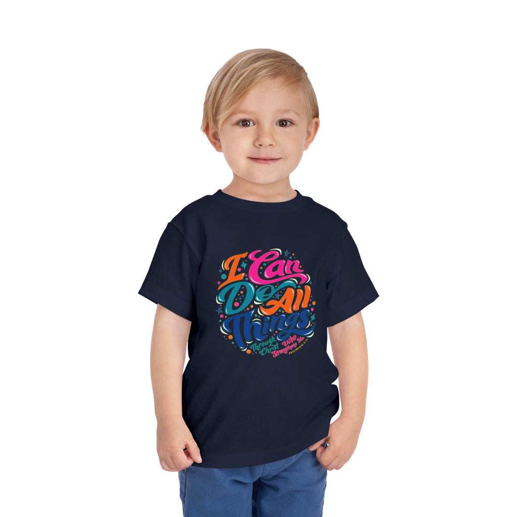 I Can Do All Things Toddler Tee – Colorful Inspirational Kids Shirt