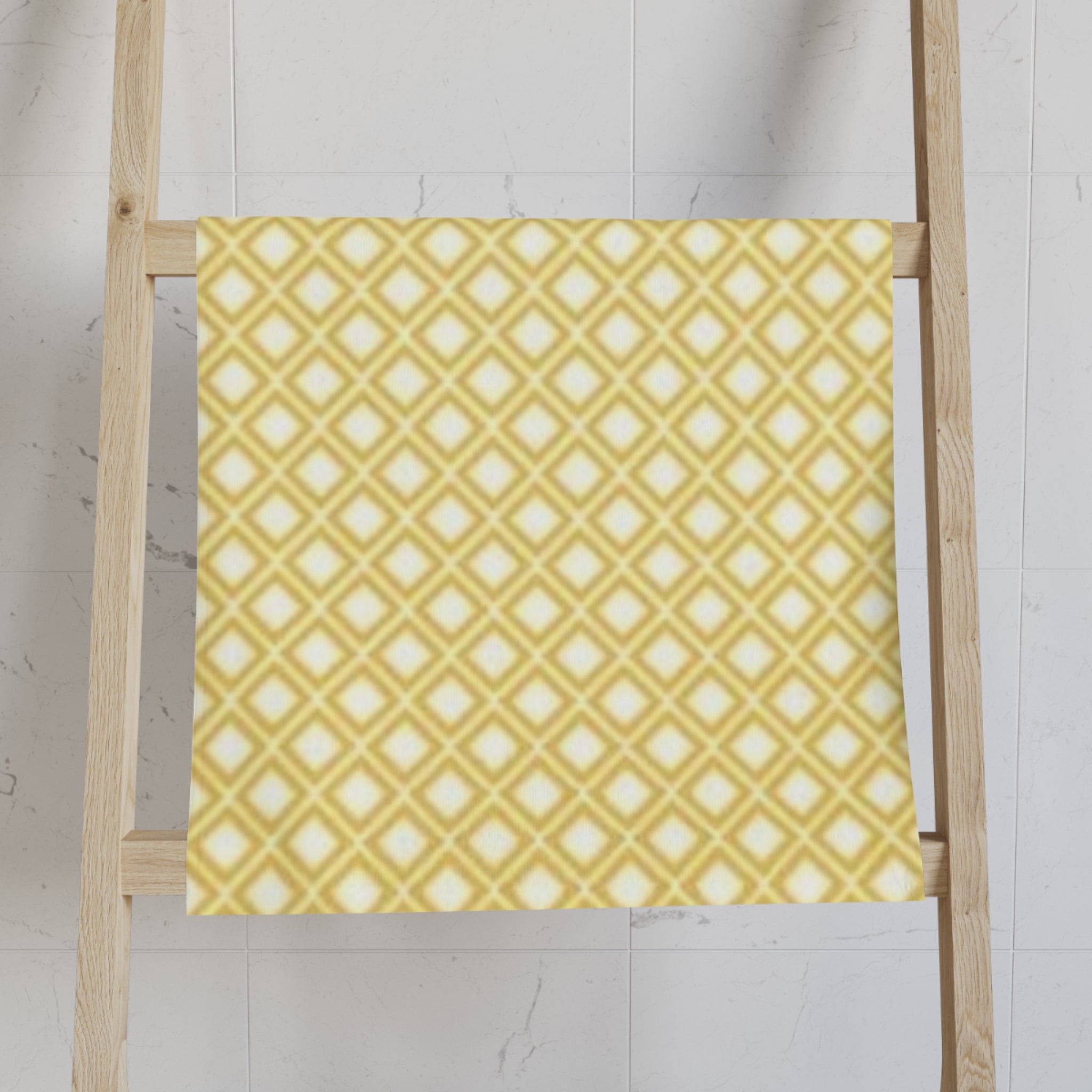 Yellow Lattice Hand Towel — Geometric Kitchen & Bath Accent