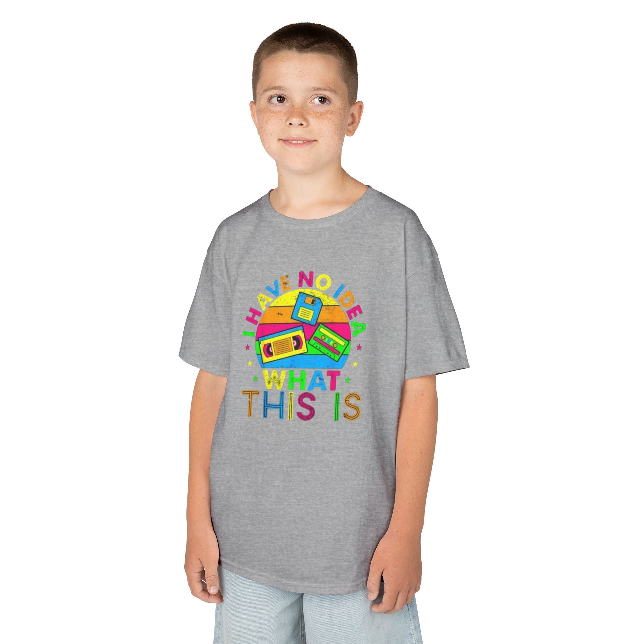 Kids T-Shirt — "I Have No Idea What This Is" Colorful Retro Toy Graphic