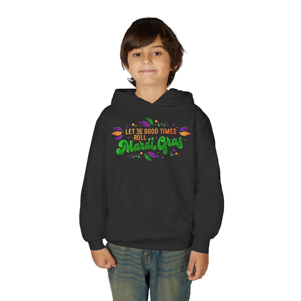 Mardi Gras Youth Hoodie - "Let the Good Times Roll" Celebration Pullover