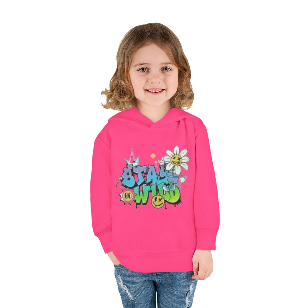 Toddler Hoodie — 'Stay Wild' Graffiti Daisy Pullover