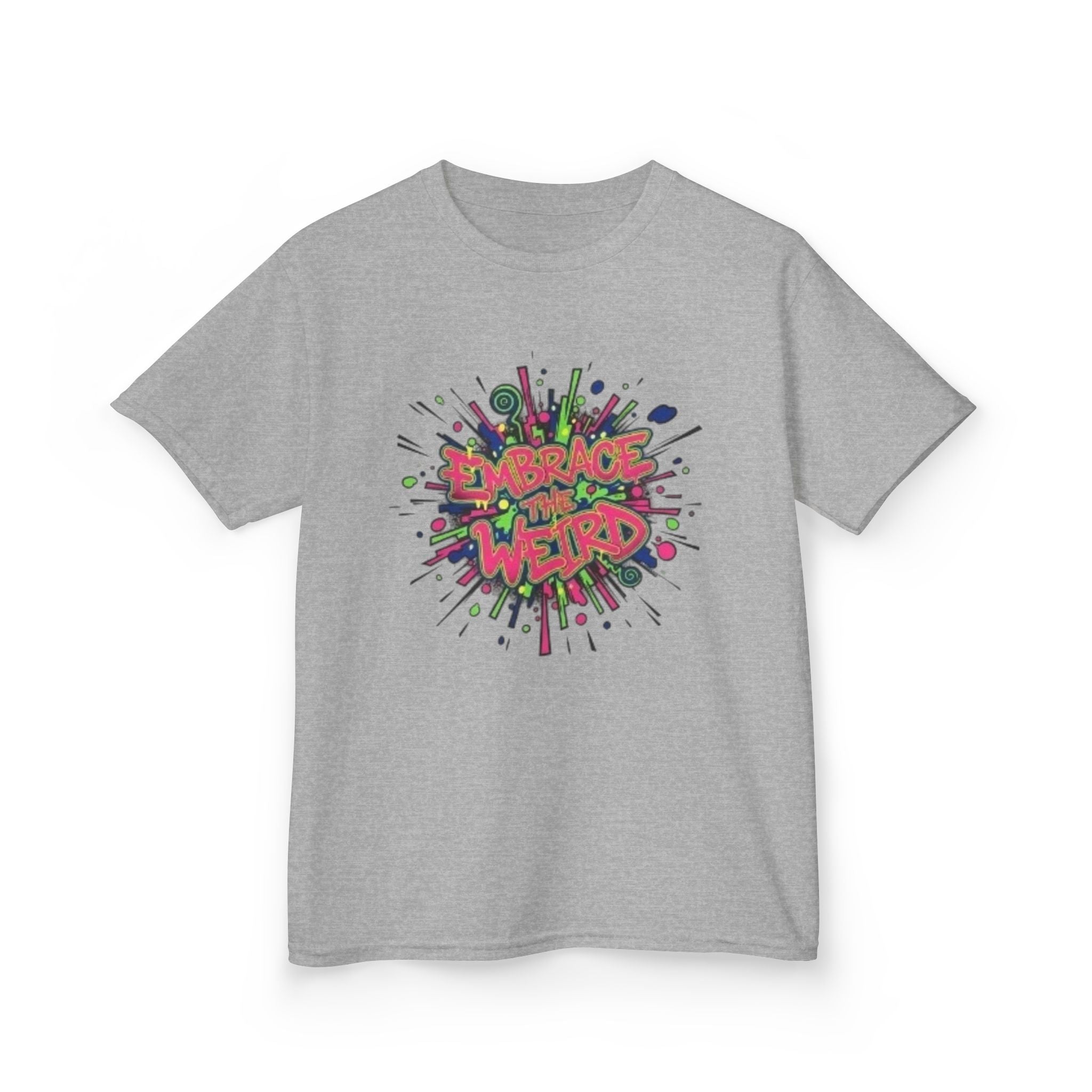 Kids T-Shirt — "Embrace Your Weird" Colorful Splash Graphic
