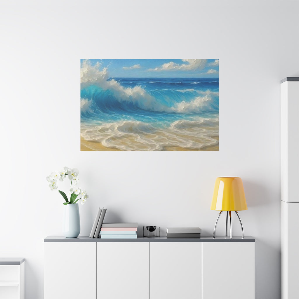 Sunny Beach Waves-Matte Canvas, Stretched, 1.25"