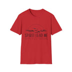 T-Shirt — "Spirit Lead Me" Faith Graphic Tee with Sunset & Birds