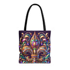 Fleur-de-Lis Jewel Tote Bag — Colorful Mardi Gras Boho Carryall